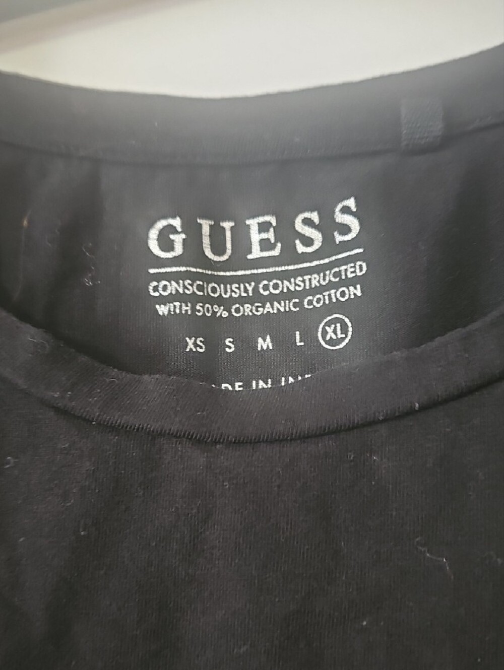 GUESS Black Rhinestone Triangle Logo Tee - Picture 2 of 4